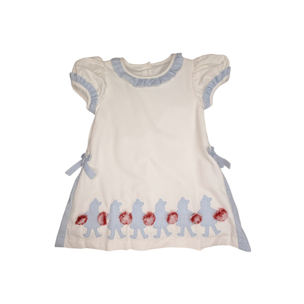 Peyton Dress - Light Blue & Red