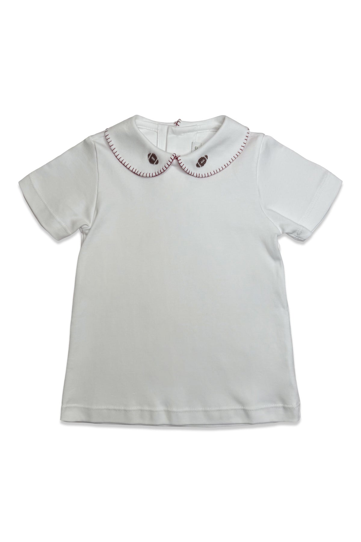 S/S Peter Pan Tee - Crimson & White