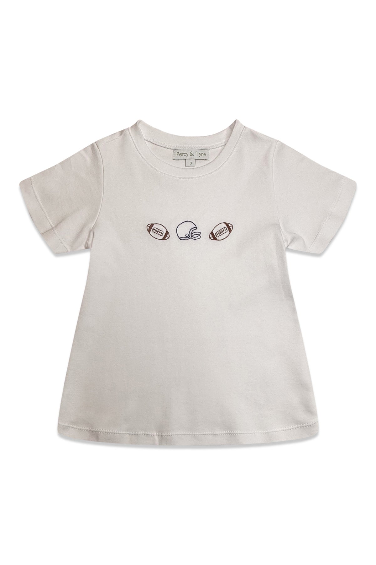 Embroidered Tee - Navy & Orange