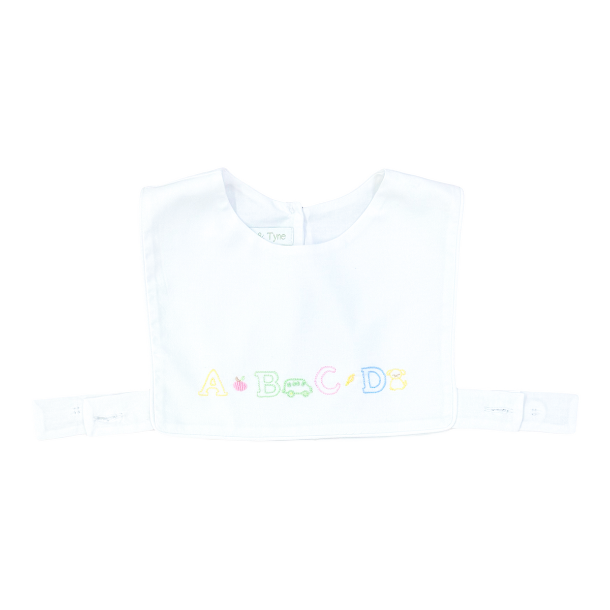 Boys Popover - White w/ ABC Embroidery