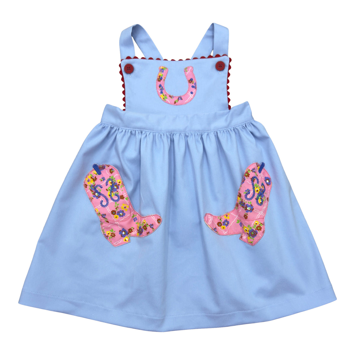 Jesse Jumper - Baby Blue Twill w/ Cowgirl Appliques