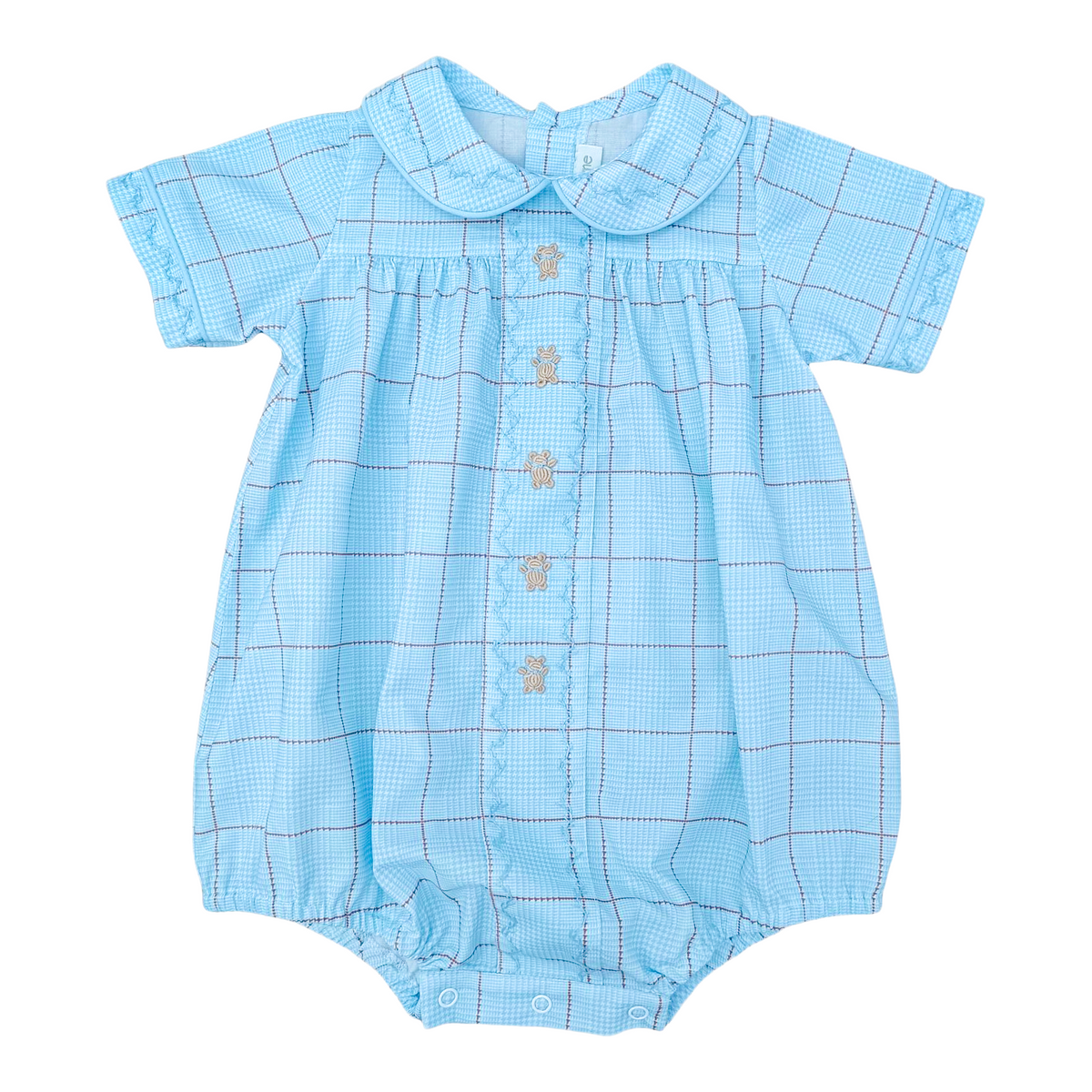 Bertie Bubble - Piccadilly Plaid w/ Teddy Bear Embroidery