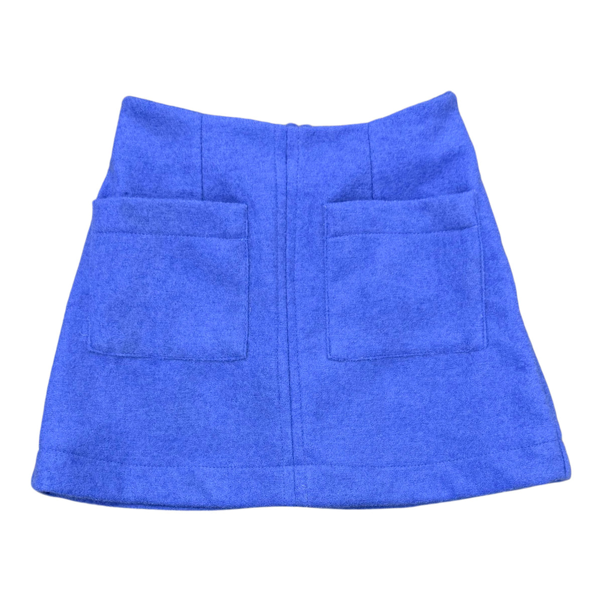 Andi Skirt - Blue Wool w/ Patch Front Pockets