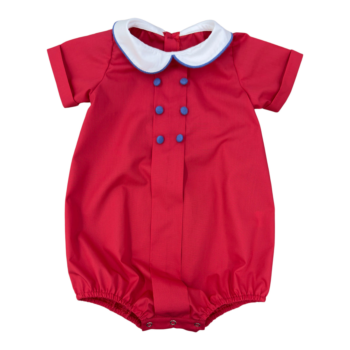 Townes Bubble - Red W/ Blue Piping & Buttons