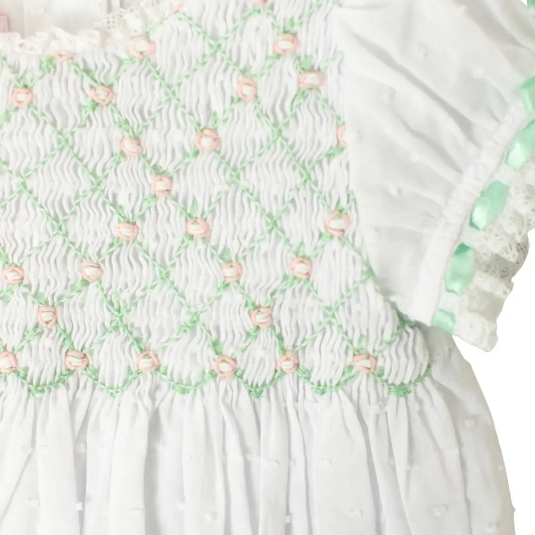 Smock Heirloom Bubble - Mint & Pink