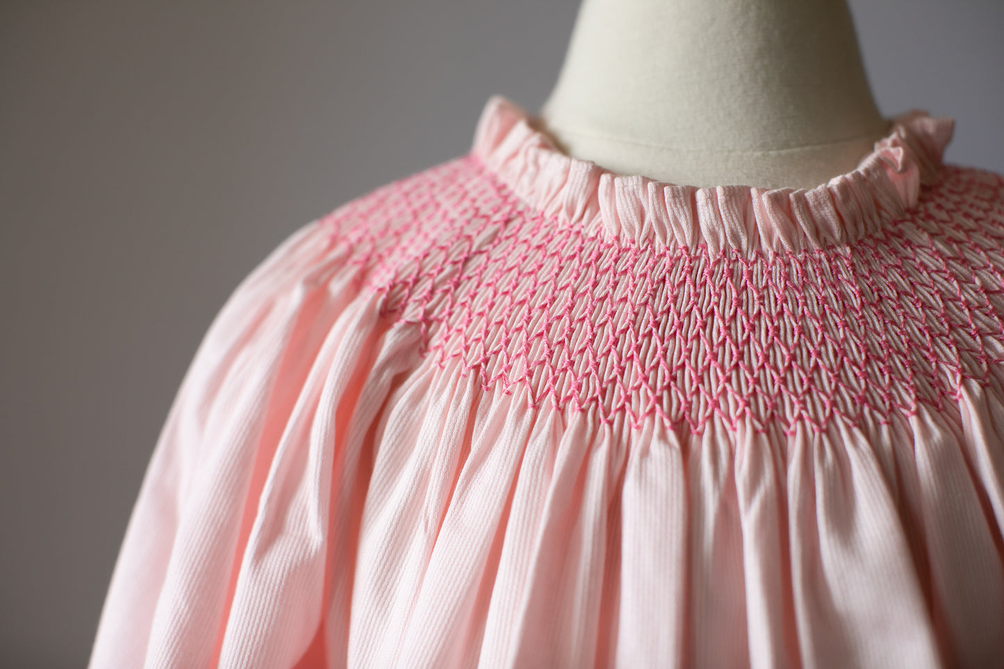 Addison Blouse L/S- Pink Smocking