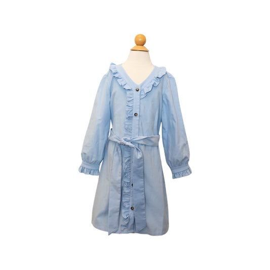 L/S Willa Dress - Baby Blue Corduroy
