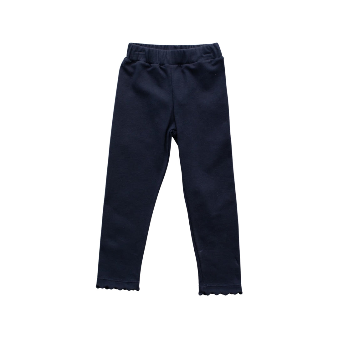 Scallop Legging - Navy Pima