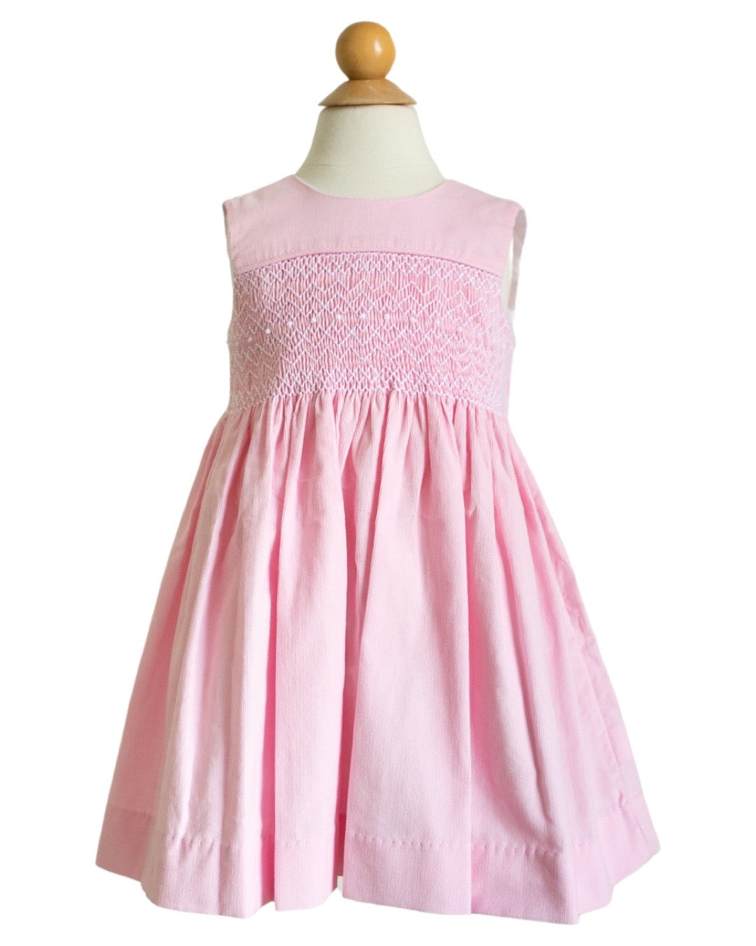 Smock Cross Back Jumper - Powder Pink Corderoy
