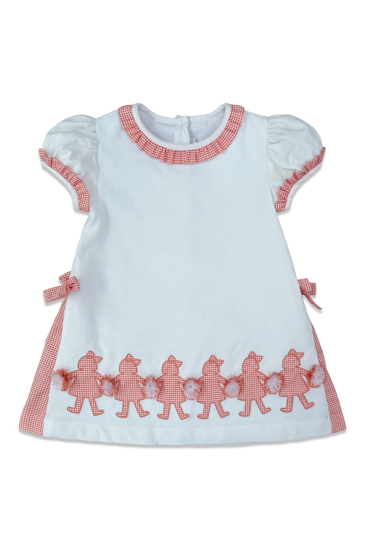 Peyton Dress - Orange & White