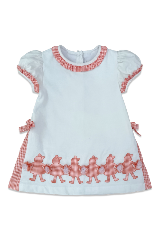Peyton Dress - Orange & White