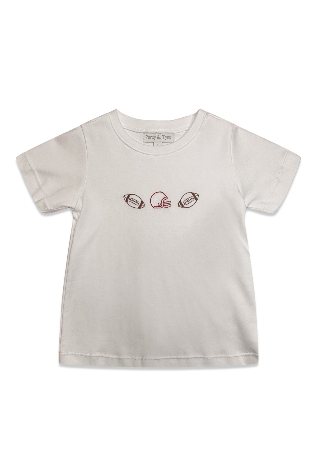 Embroidered Tee - Crimson & White
