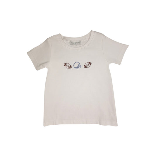 Embroidered Tee - Royal Blue & Red