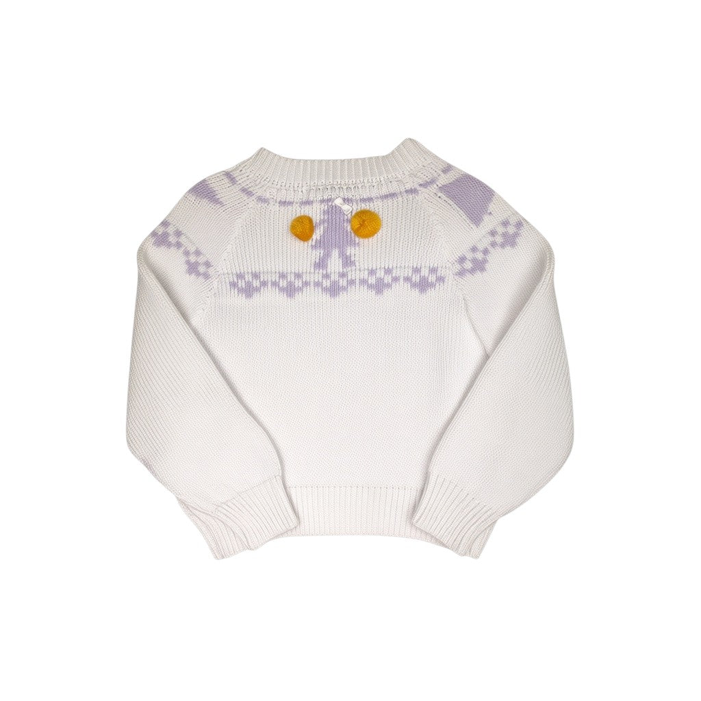 Girls Fair Isle Sweater - Purple & Gold