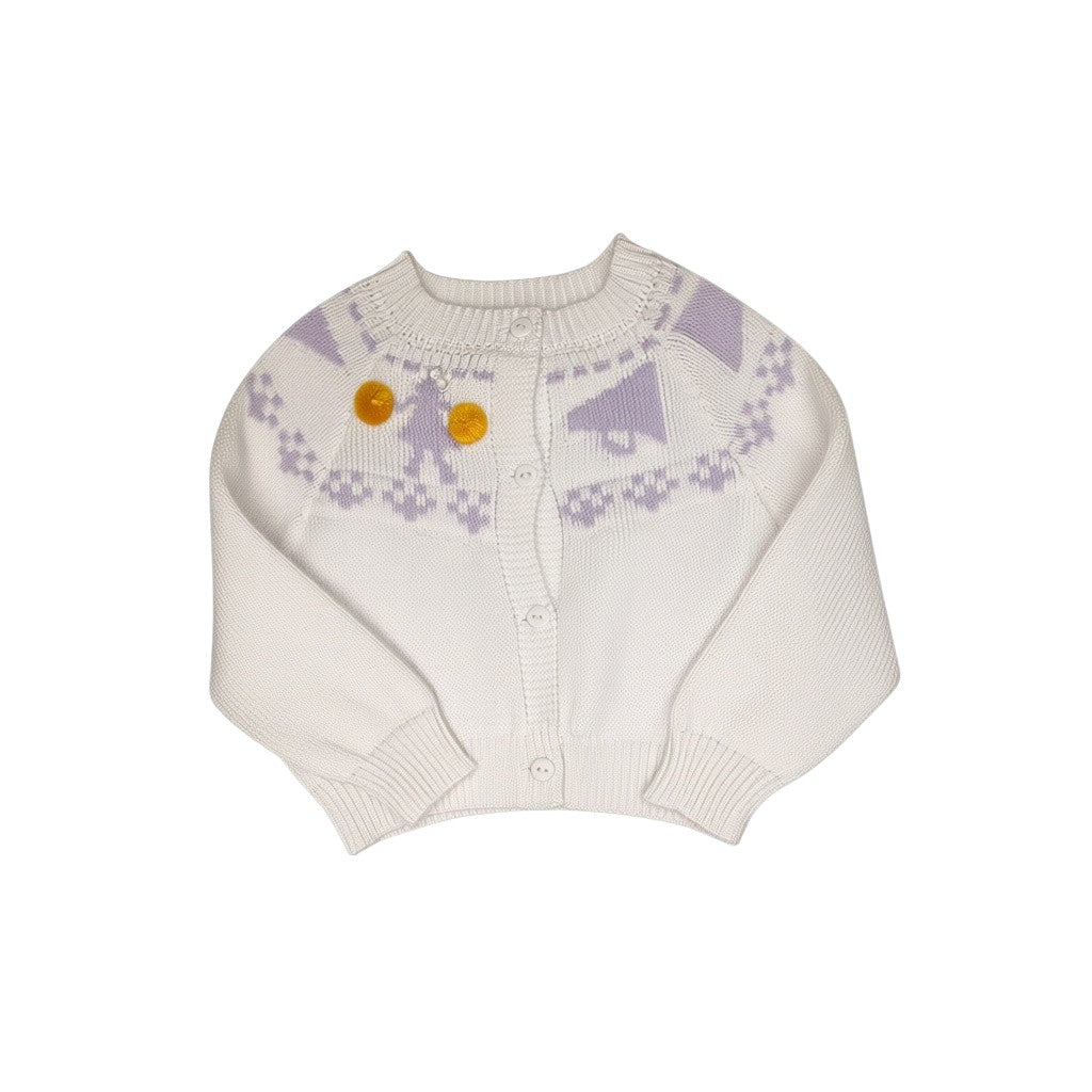 Girls Fair Isle Sweater - Purple & Gold