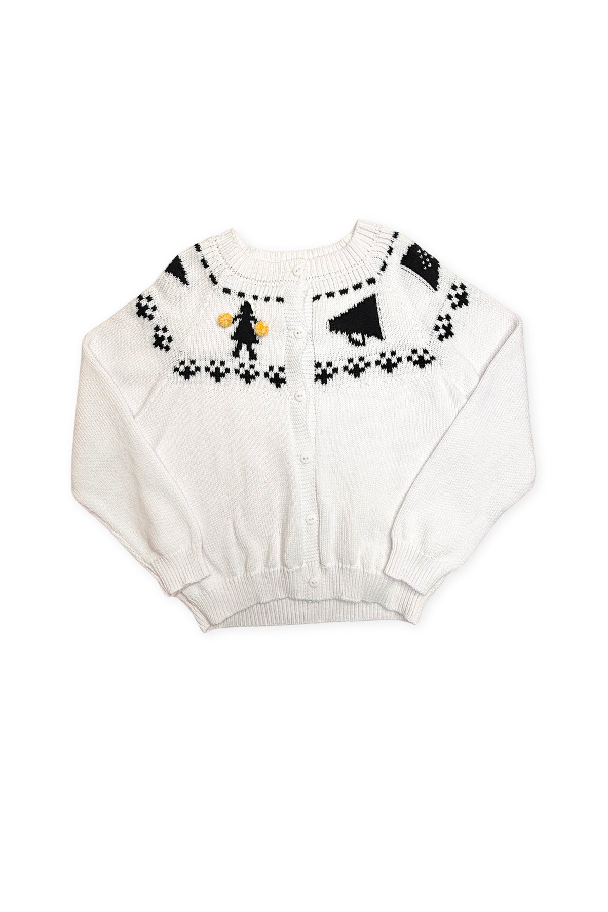 Girls Fair Isle Sweater - Black & Gold