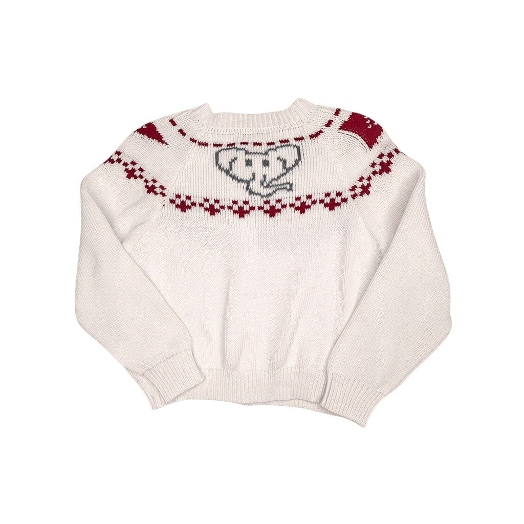 Boys Fair Isle Sweater - Crimson & White