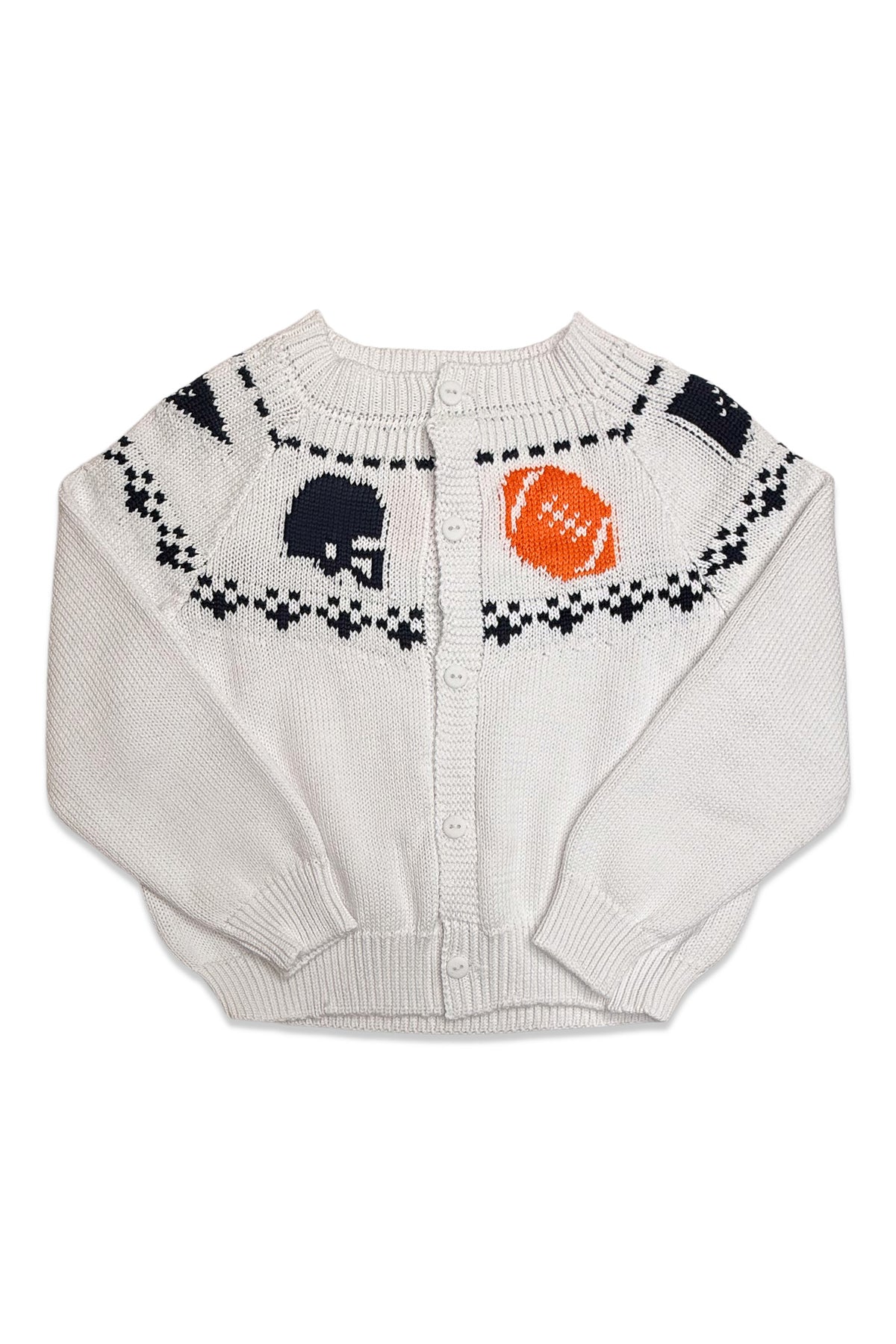 Boys Fair Isle Sweater - Navy & Orange