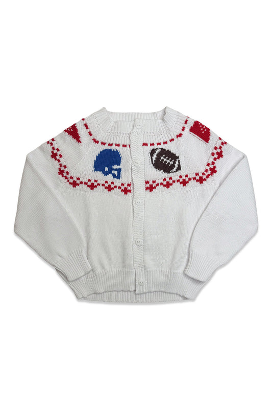 Boys Fair Isle Sweater - Royal Blue & Red