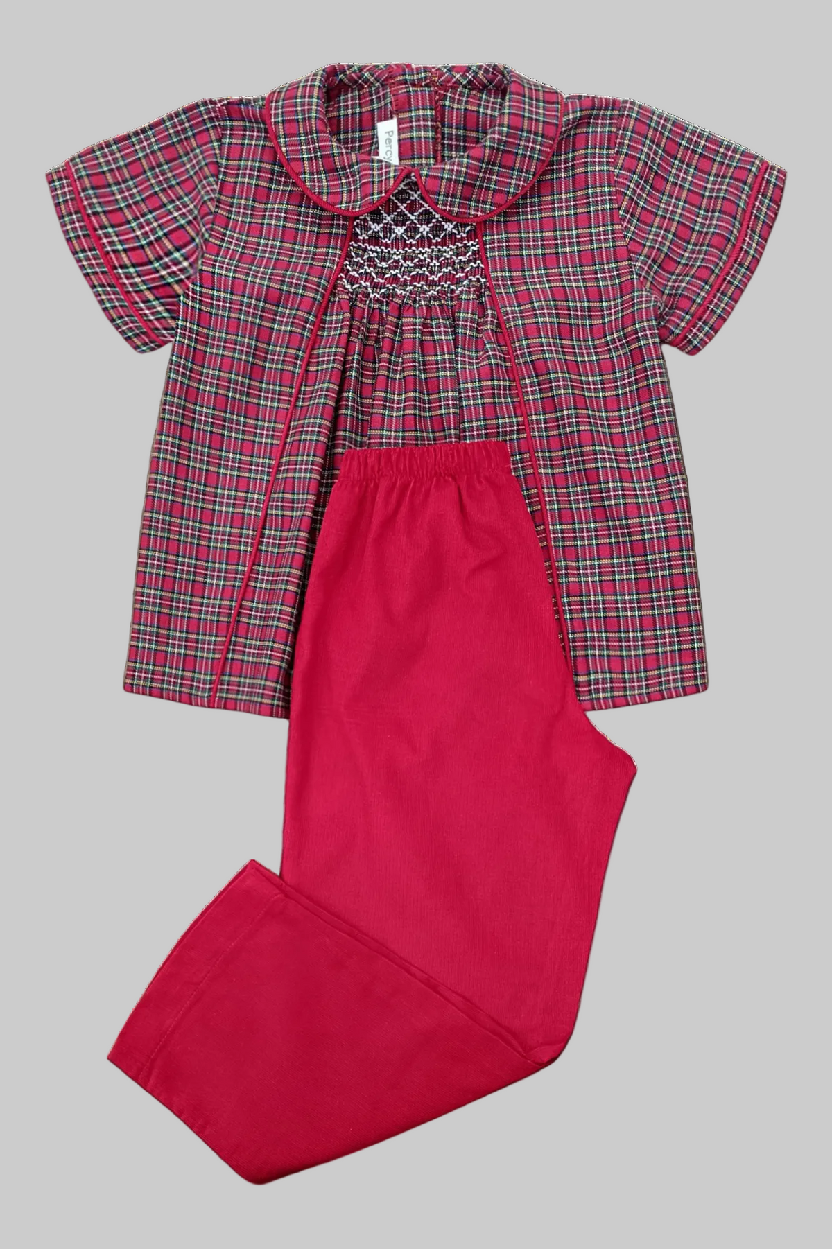 Graham Pant Set - Holiday Plaid & Red Corduroy