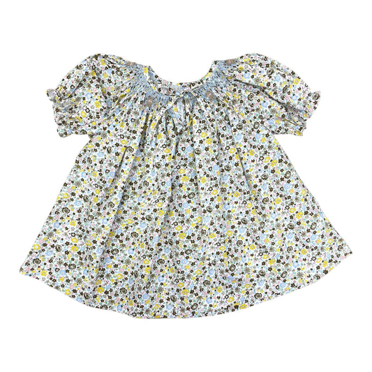 Katie Blouse - Paddington Floral w/ Teddy Bear Embroidery