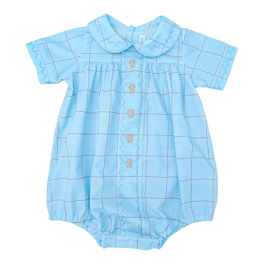 Bertie Bubble - Piccadilly Plaid w/ Teddy Bear Embroidery