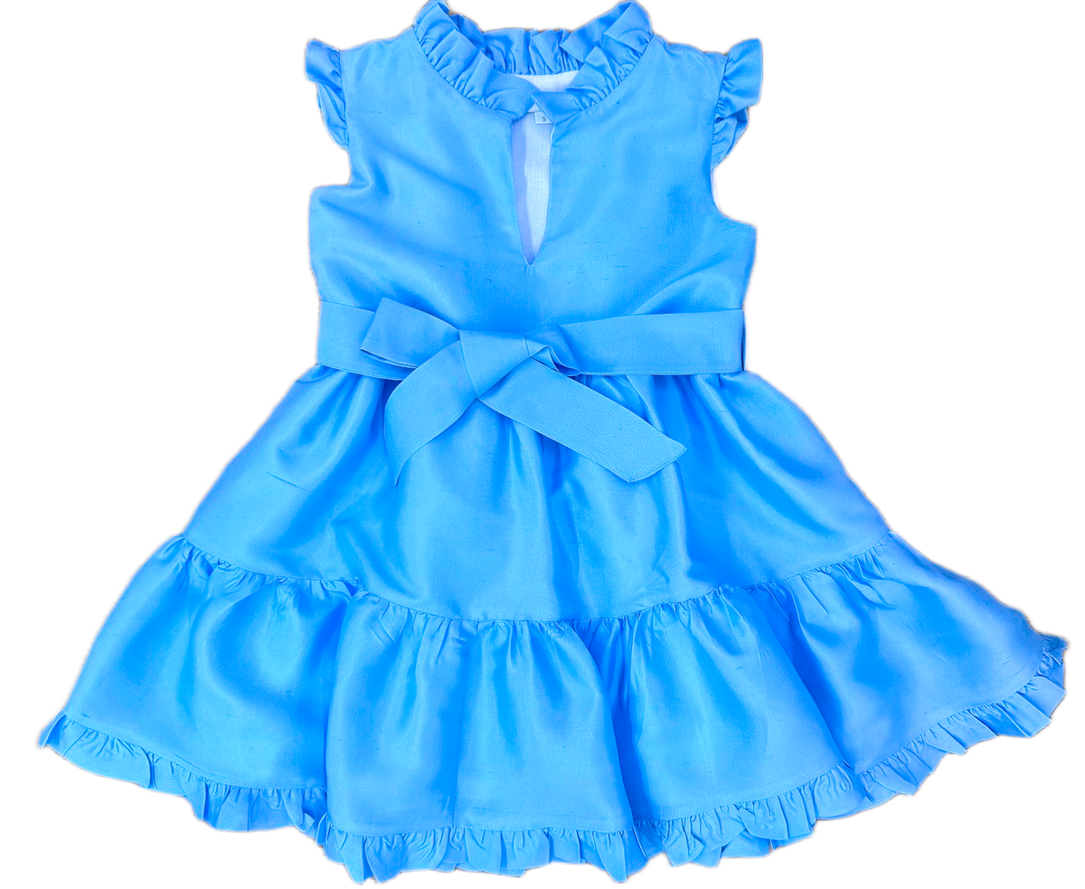 Hannah Dress - Noel Blue Silk (Copy)