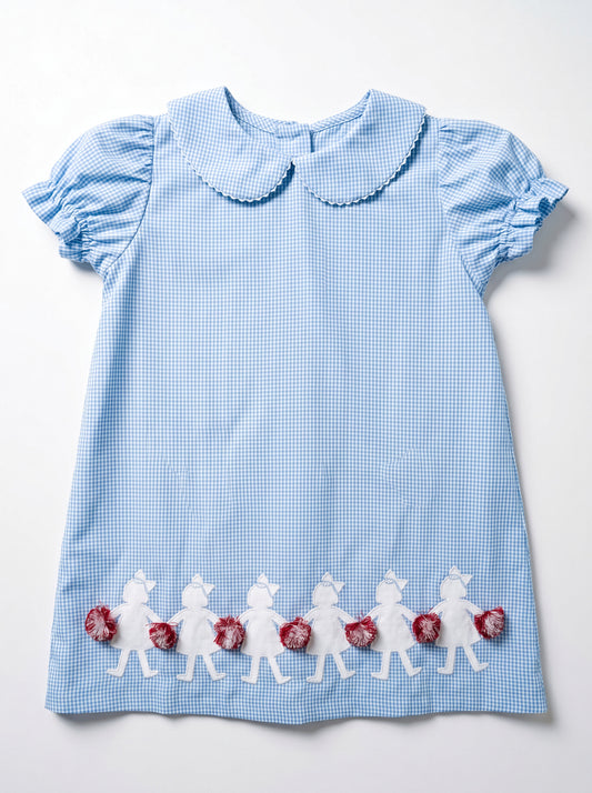Manning Dress - Light Blue & Red