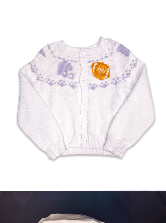 Boys Fair Isle Sweater - Purple & Gold