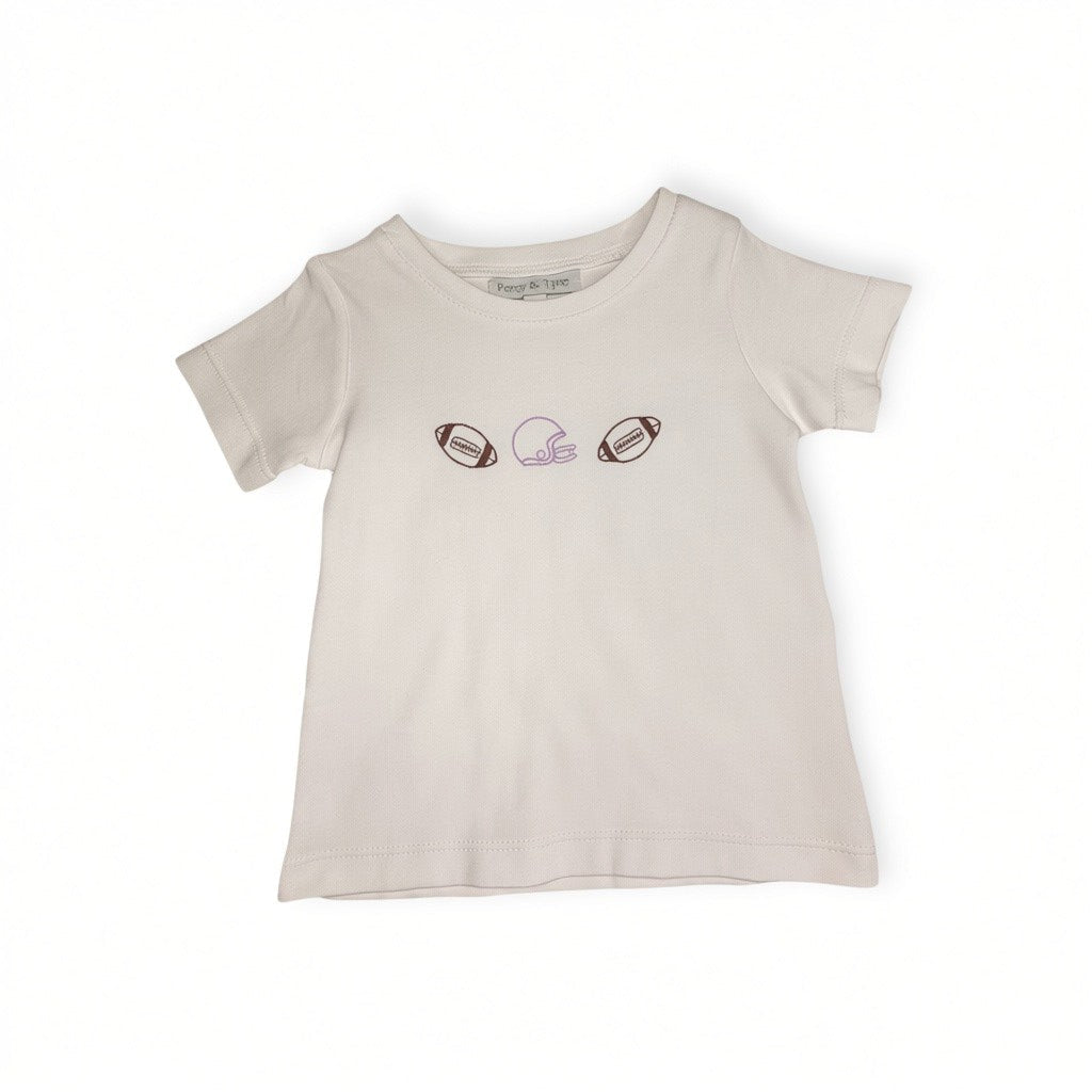 Embroidered Tee - Purple & Gold