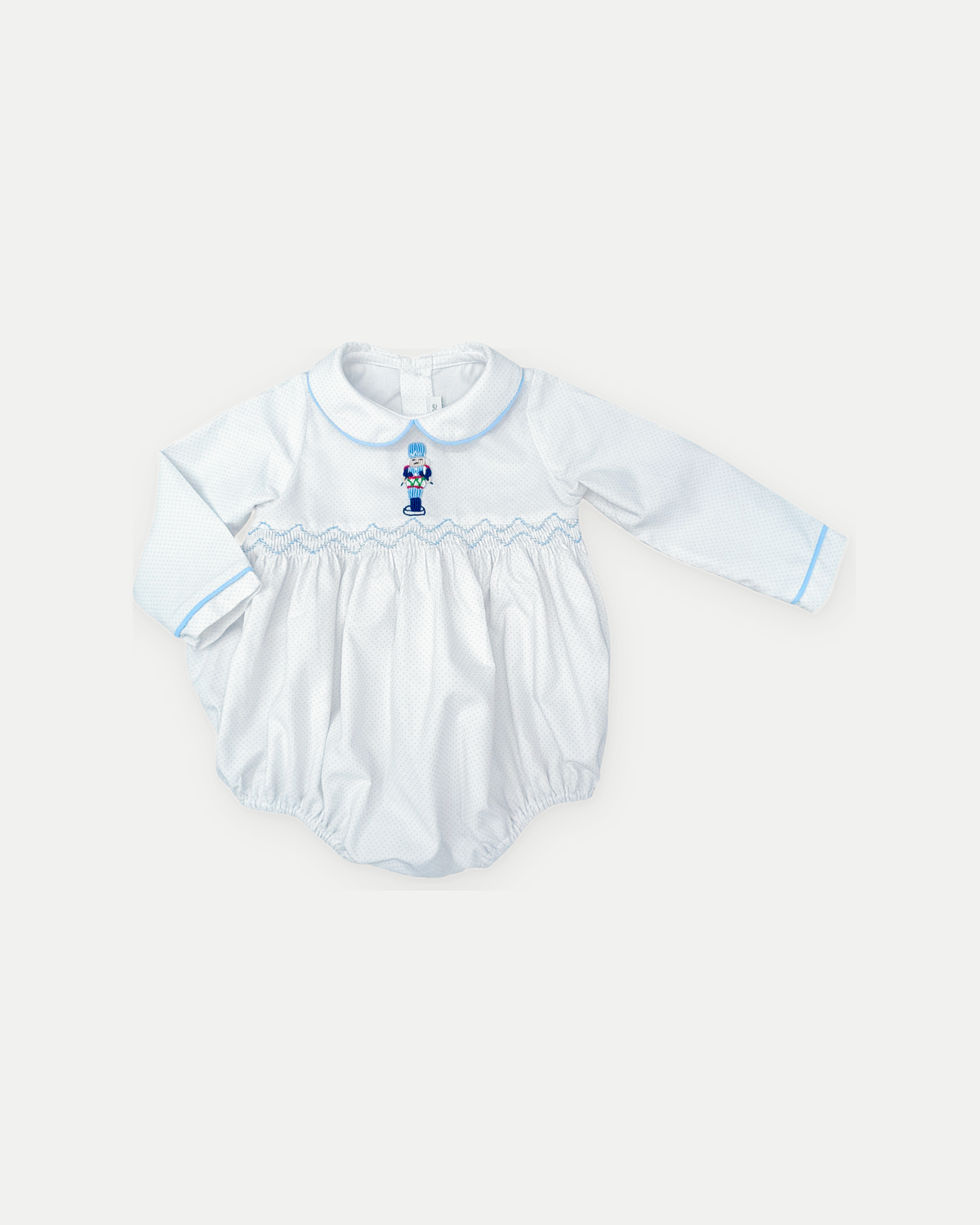 Duncan Bubble -  Blue Bitty Dot Corduroy w/ Nutcracker Embroidery