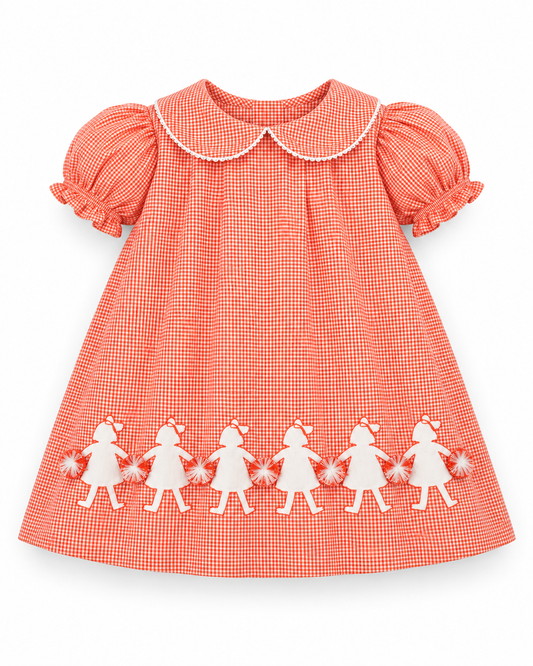 Manning Dress - Orange & White
