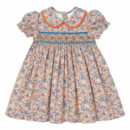 Smocked Day Dress - Pheasant Floral